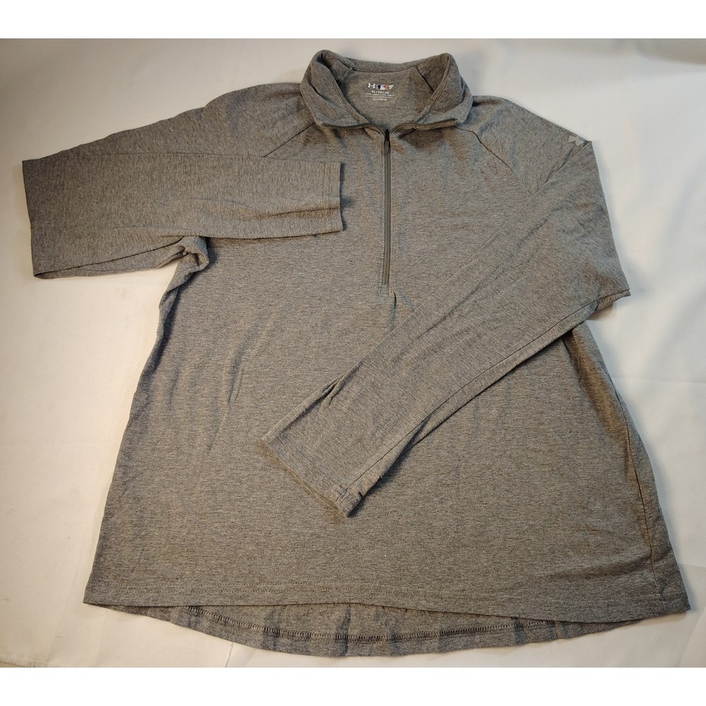 Under Armour MLB Fanatics HeatGear Athletic Sporty Gray Heather Quarter Zip XL